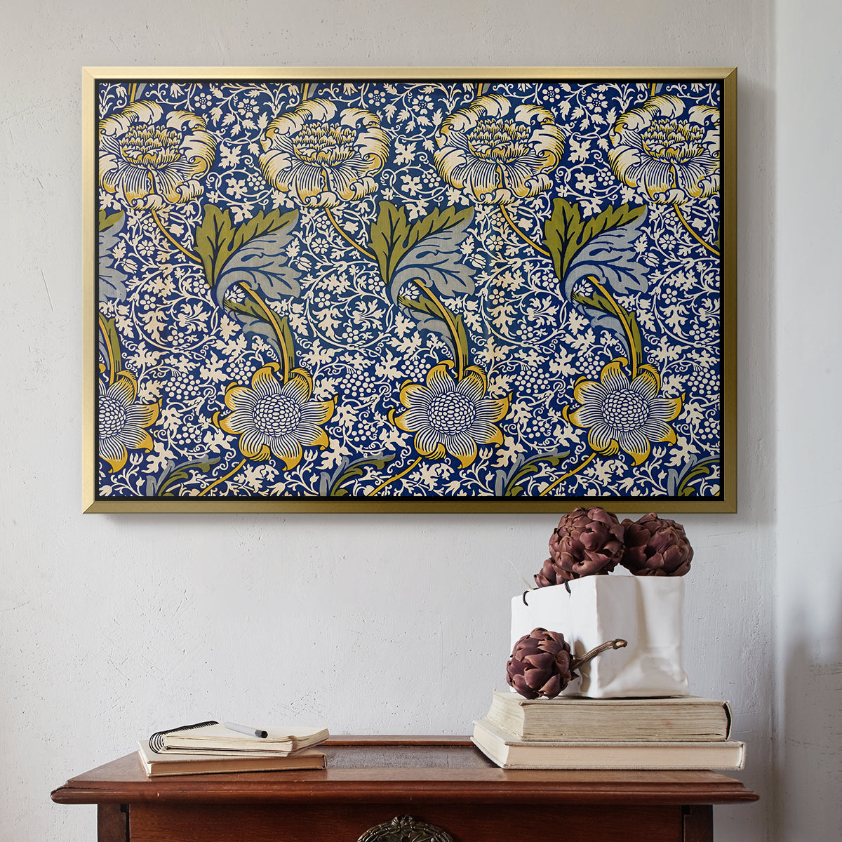 Kennet - Indigo/Gold, 1883 - Floater Framed Canvas Print