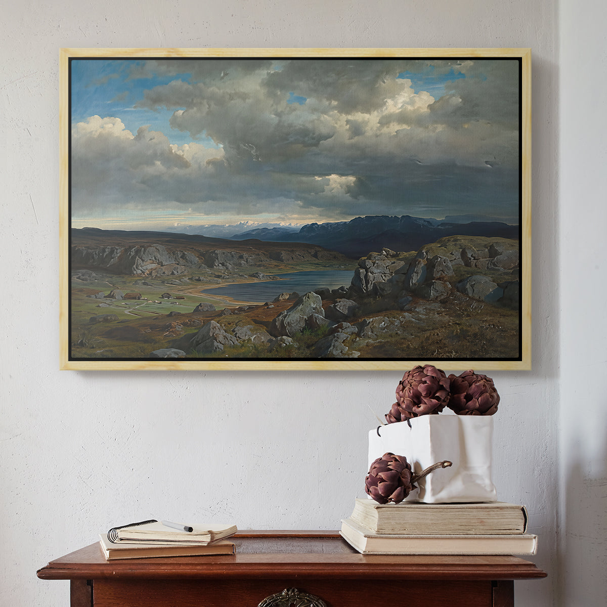 Norwegian Highlands, 1857 - Floater Framed Canvas Print