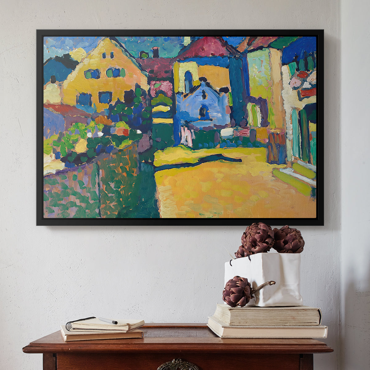 Green Lane in Murnau, 1909 - Floater Framed Canvas Print