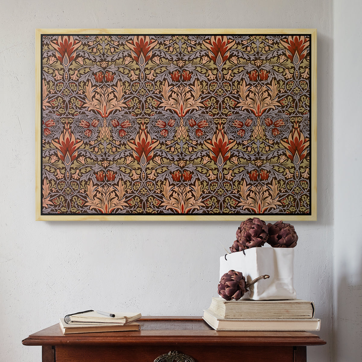 Snakeshead - Red/Cumin, c. 1876 - Floater Framed Canvas Print