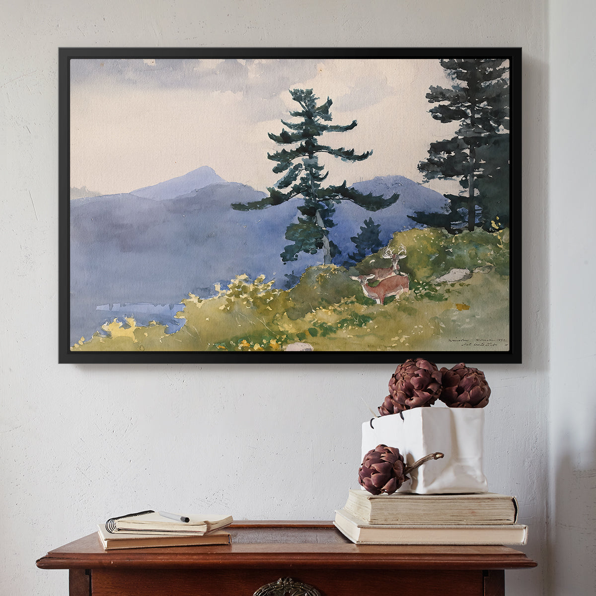 North Woods Club, Adirondacks, 1892 - Floater Framed Canvas Print