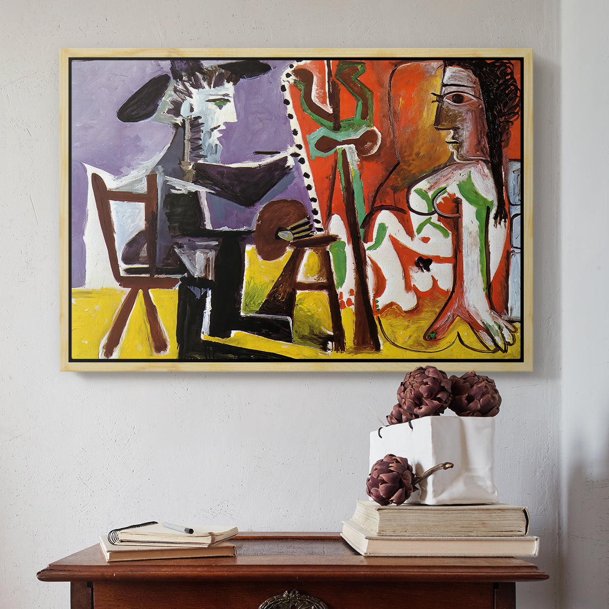 The Painter and His Model, 1963 - Floater Framed Canvas Print