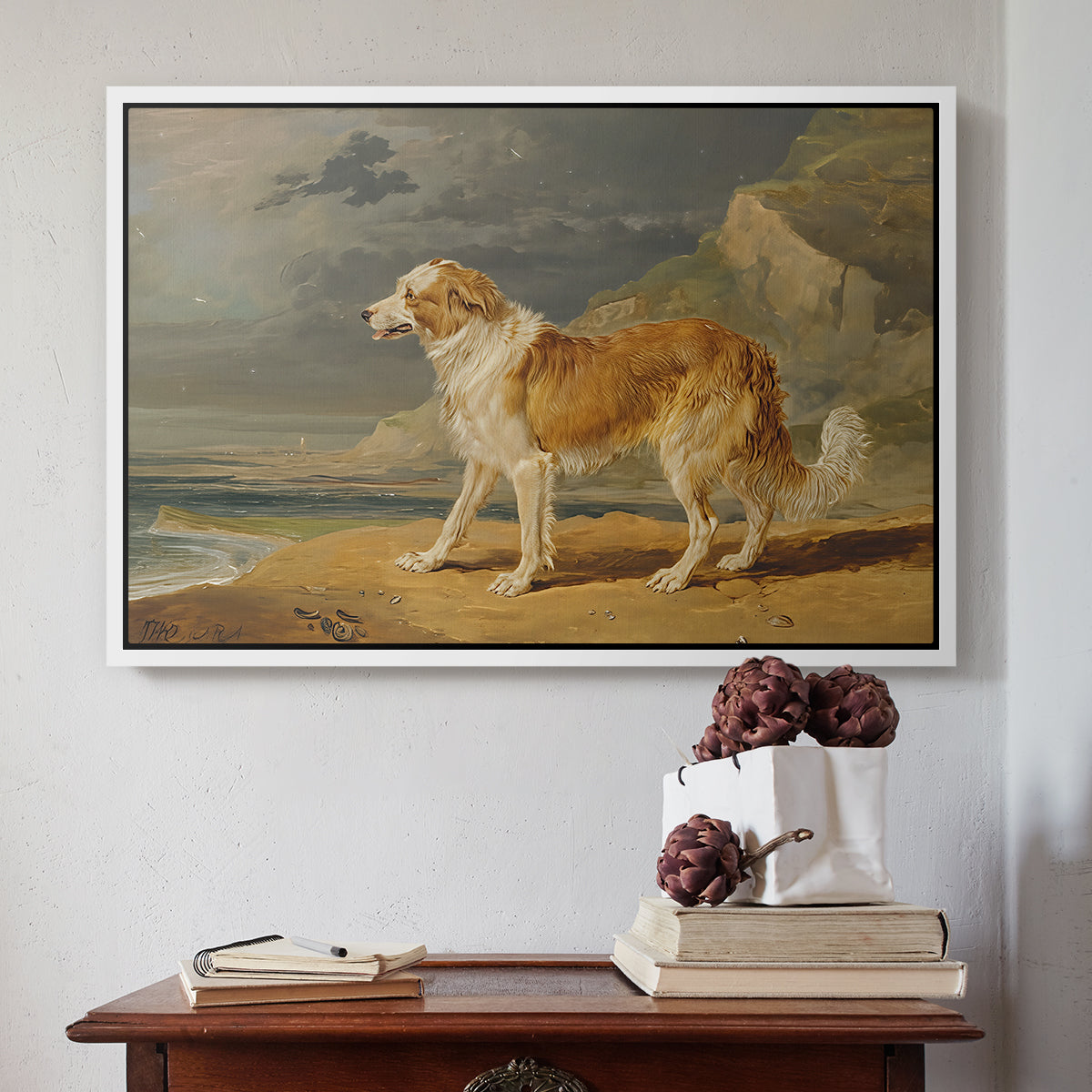 Rough-Coated Collie, 1809 - Floater Framed Canvas Print