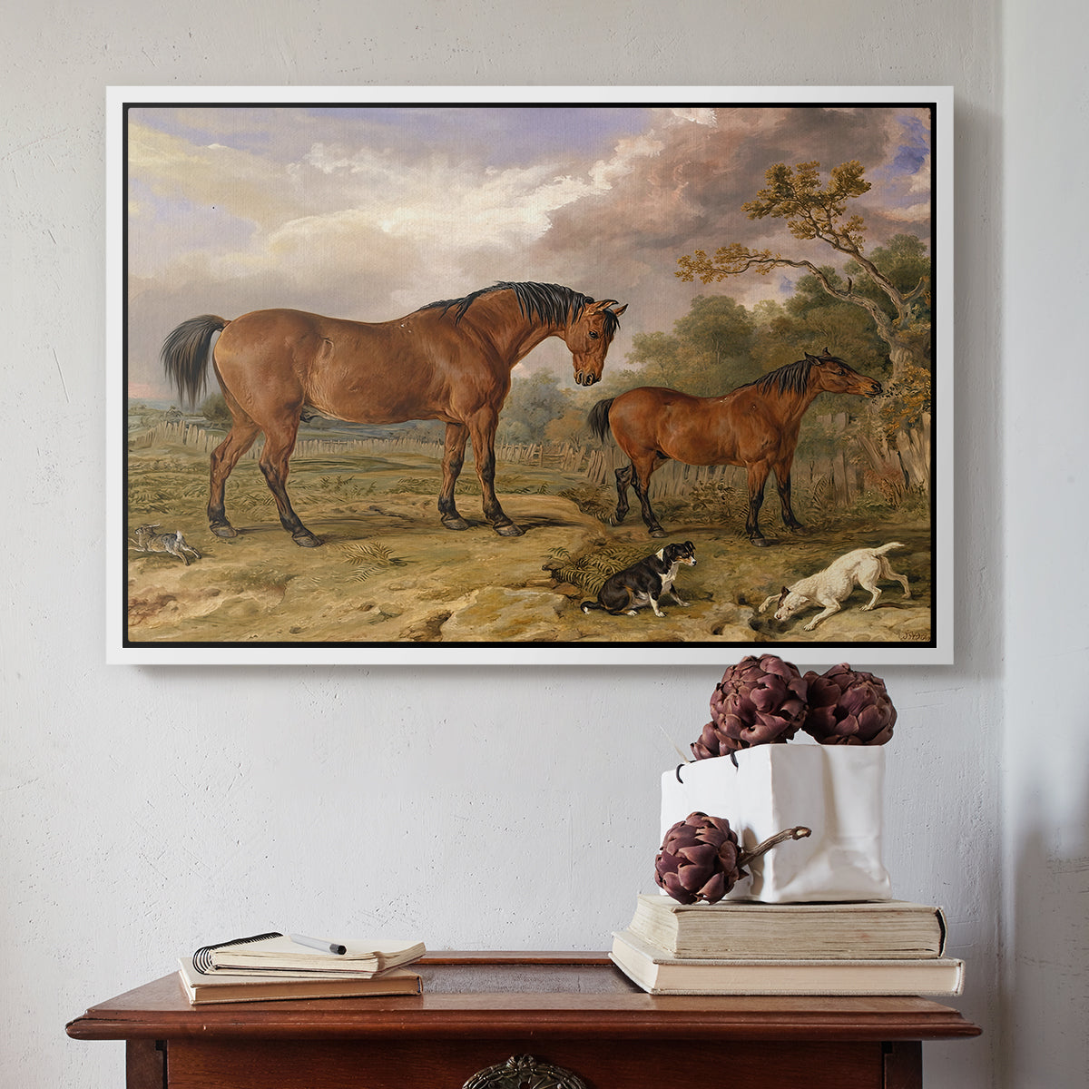 Portrait of Reformer, Blucher, Tory and Crib, Property of Rowland Alston, Esq., M.P., 1835 - Floater Framed Canvas Print