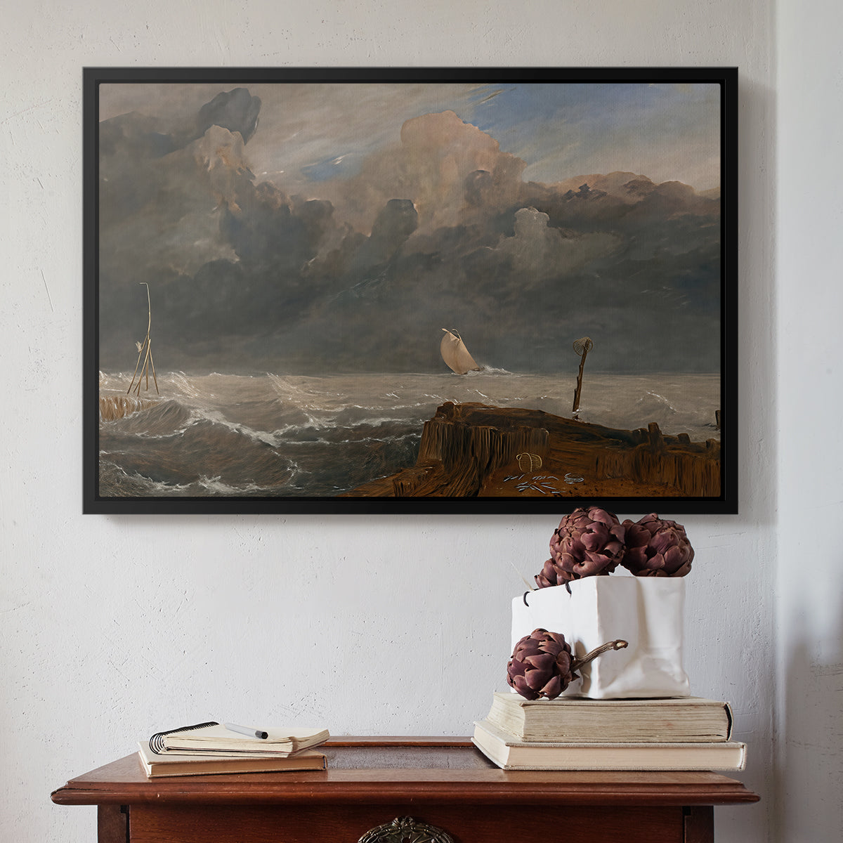 Port Ruysdael, 1827 - Floater Framed Canvas Print