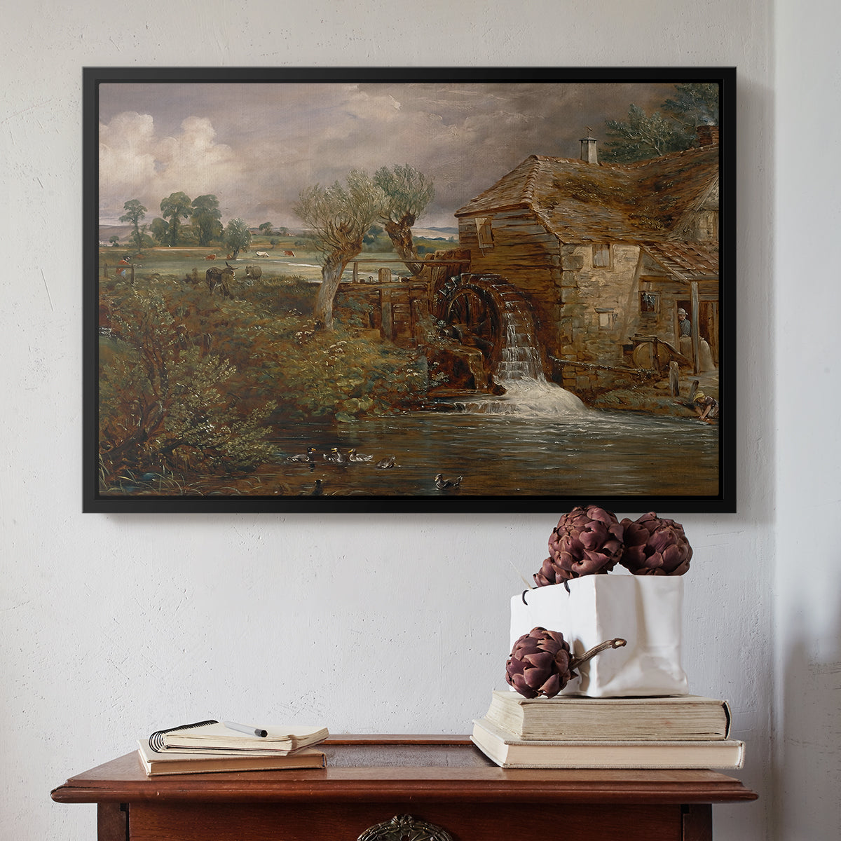 Parham Mill, Gillingham, 1826 - Floater Framed Canvas Print