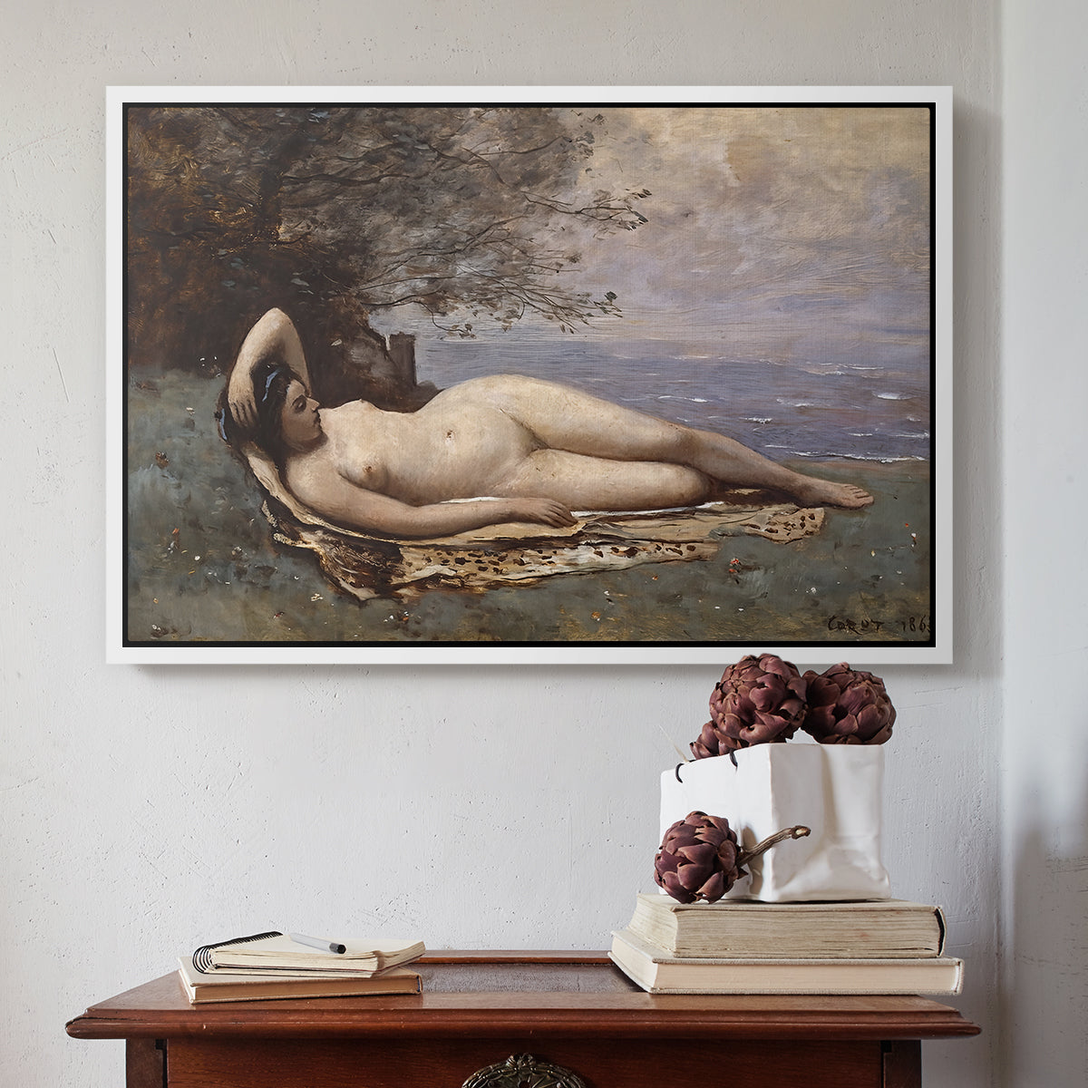 Bacchante by the Sea, 1865 - Floater Framed Canvas Print