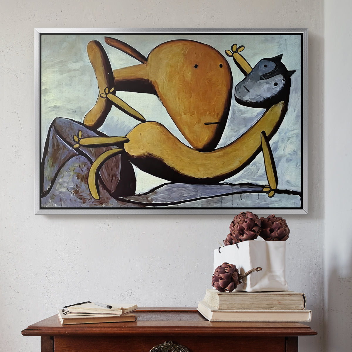 Cat and Big Fish, c. 1931 - Floater Framed Canvas Print