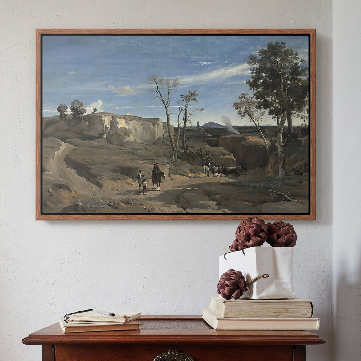 La Cervara, the Roman Campagna, c. 1830-1831 - Floater Framed Canvas Print