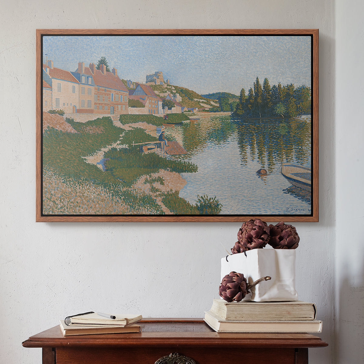 Les Andelys, Côte d'Aval, 1886 - Floater Framed Canvas Print