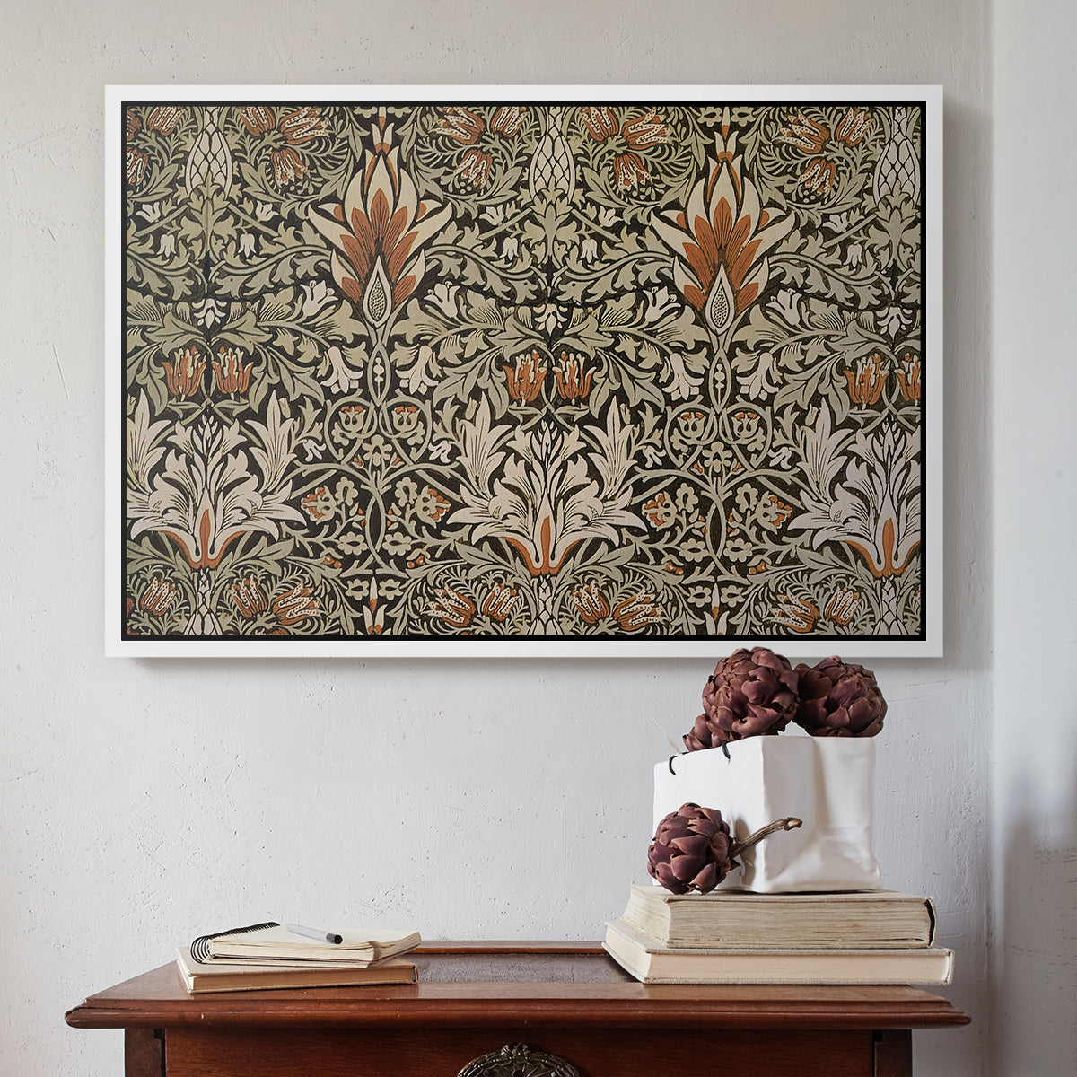 Snakeshead - Charcoal/Spice, c. 1876 - Floater Framed Canvas Print