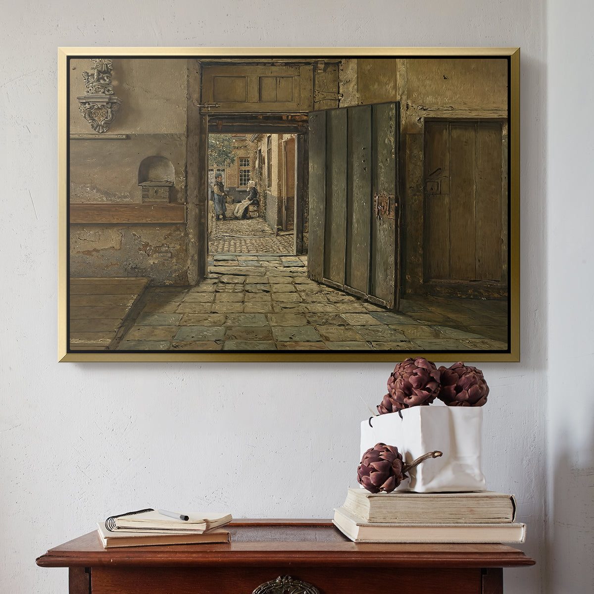 The Conversation, 1884 - Floater Framed Canvas Print