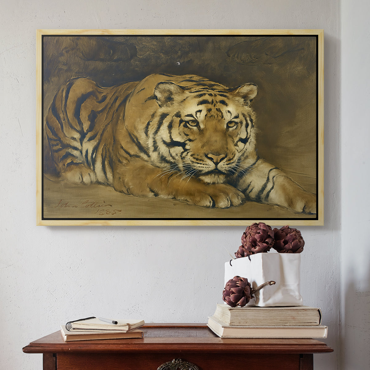 Study of a Tiger for Circe, 1885 - Floater Framed Canvas Print