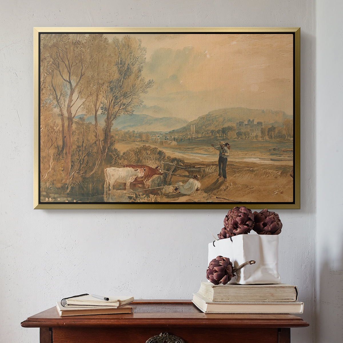 Lulworth Castle, Dorset, c. 1820 - Floater Framed Canvas Print