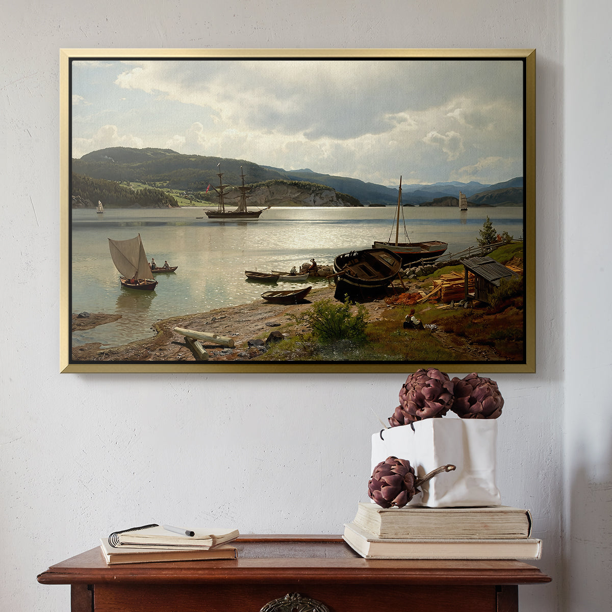 By the Water, 1876 - Floater Framed Canvas Print
