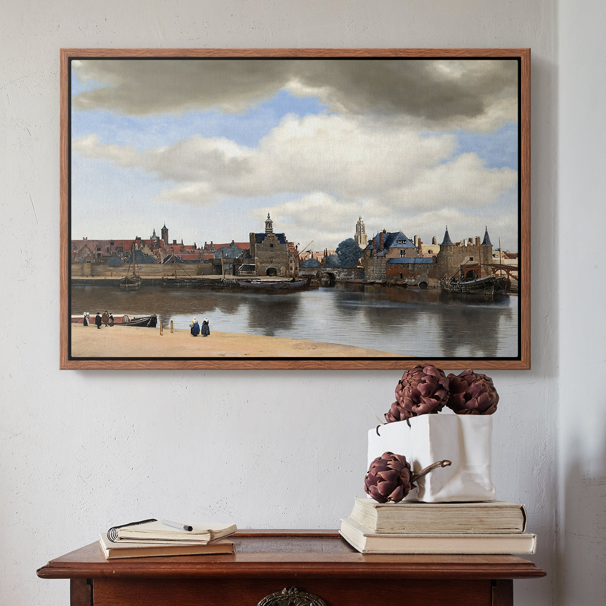 View of Delft, c. 1660-1661 - Floater Framed Canvas Print