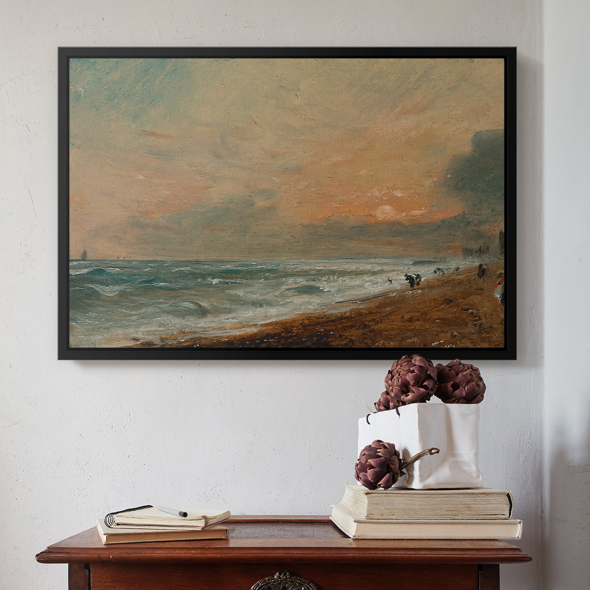 Hove Beach, c. 1824-1826 - Floater Framed Canvas Print