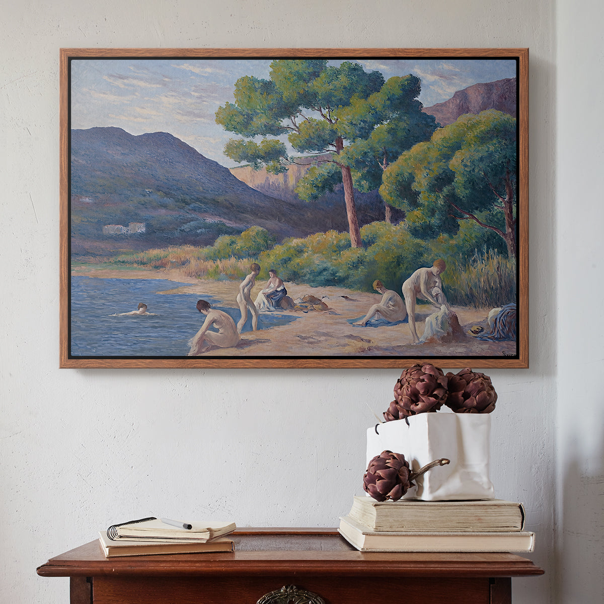Bathers in Saint-Tropez, c. 1909 - Floater Framed Canvas Print