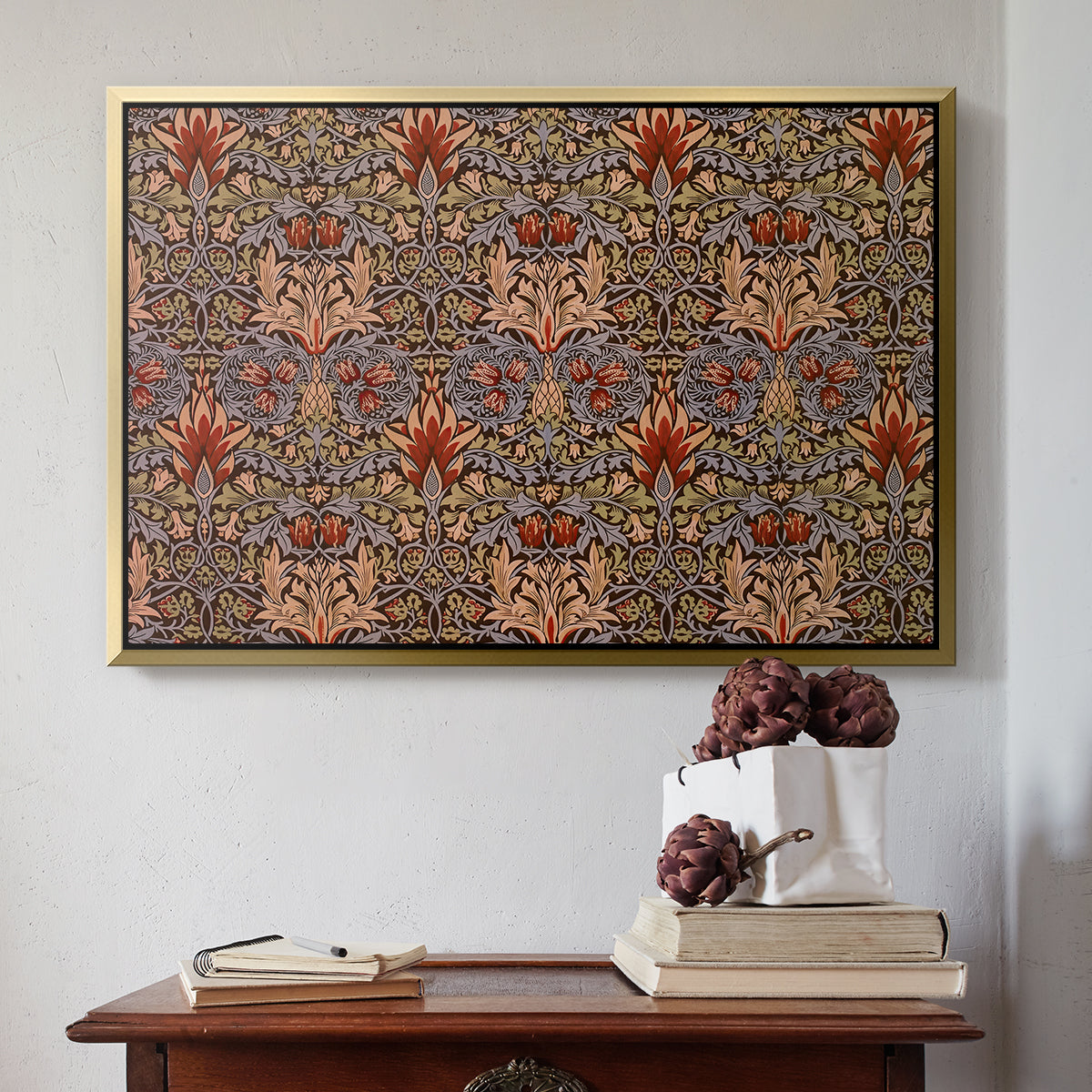 Snakeshead - Red/Cumin, c. 1876 - Floater Framed Canvas Print