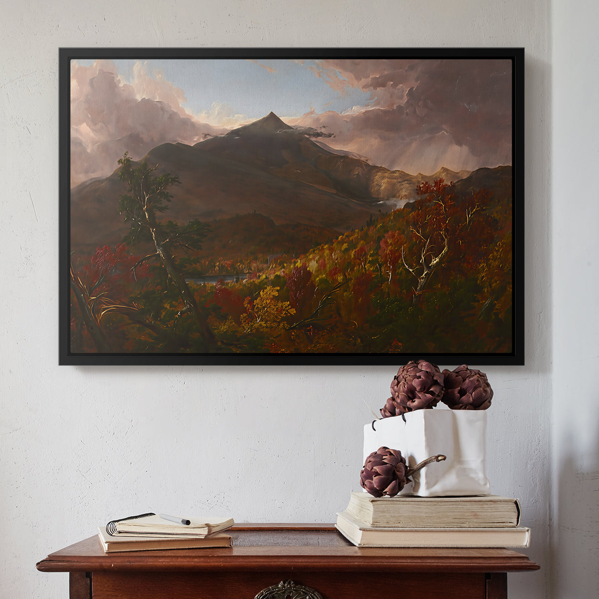 View of Schroon Mountain, Essex County, New York, After a Storm, 1838 - Floater Framed Canvas Print