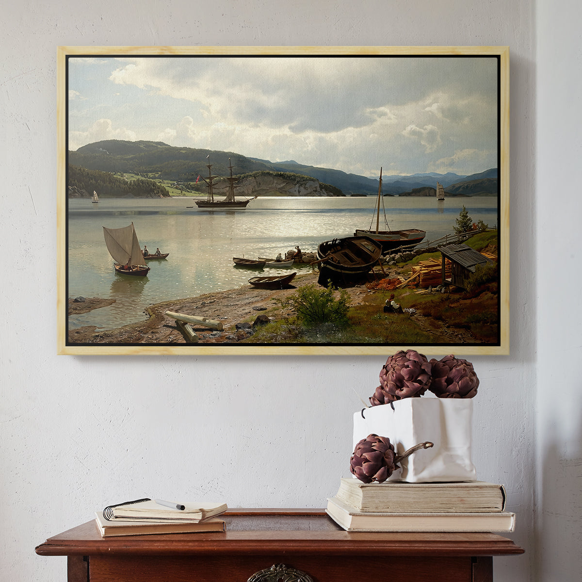 By the Water, 1876 - Floater Framed Canvas Print