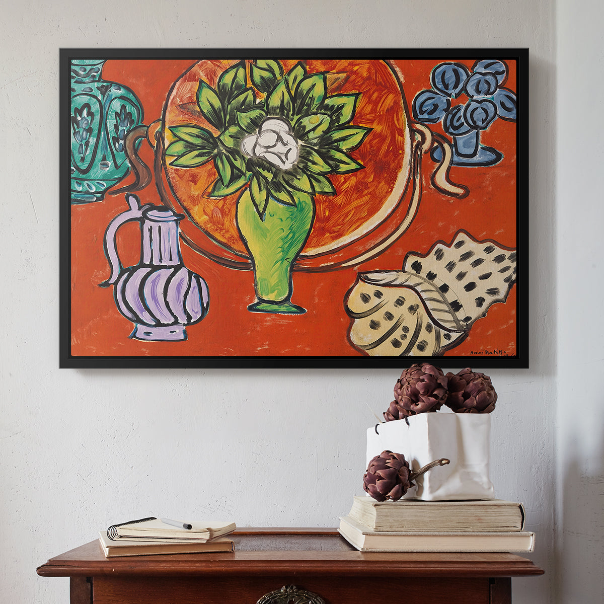 Still Life with a Magnolia (Nature morte au magnolia), 1941 - Floater Framed Canvas Print