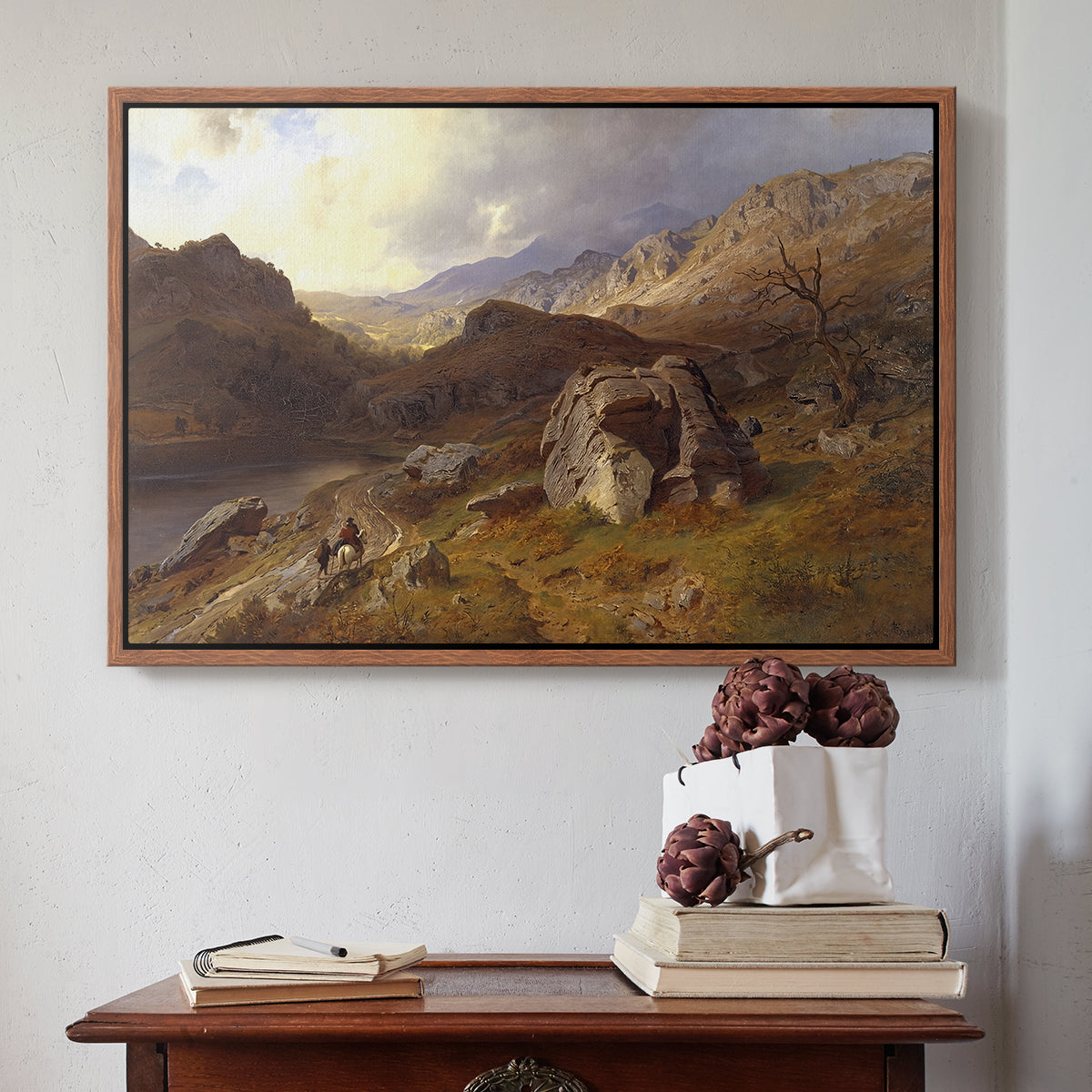 Lledr Valley in Wales, 1864 - Floater Framed Canvas Print