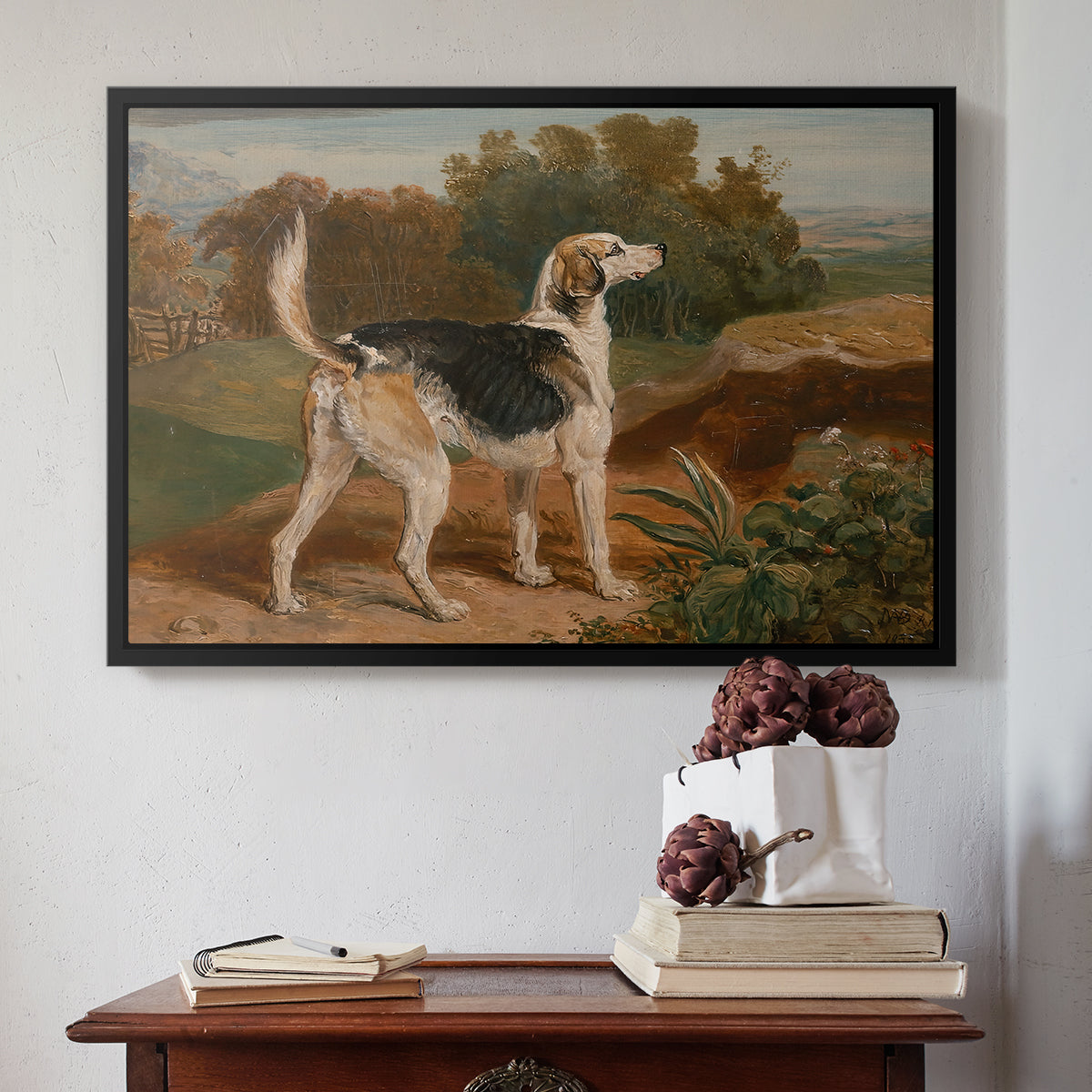 Ravager, One of the Lambton Hounds, 1835 - Floater Framed Canvas Print