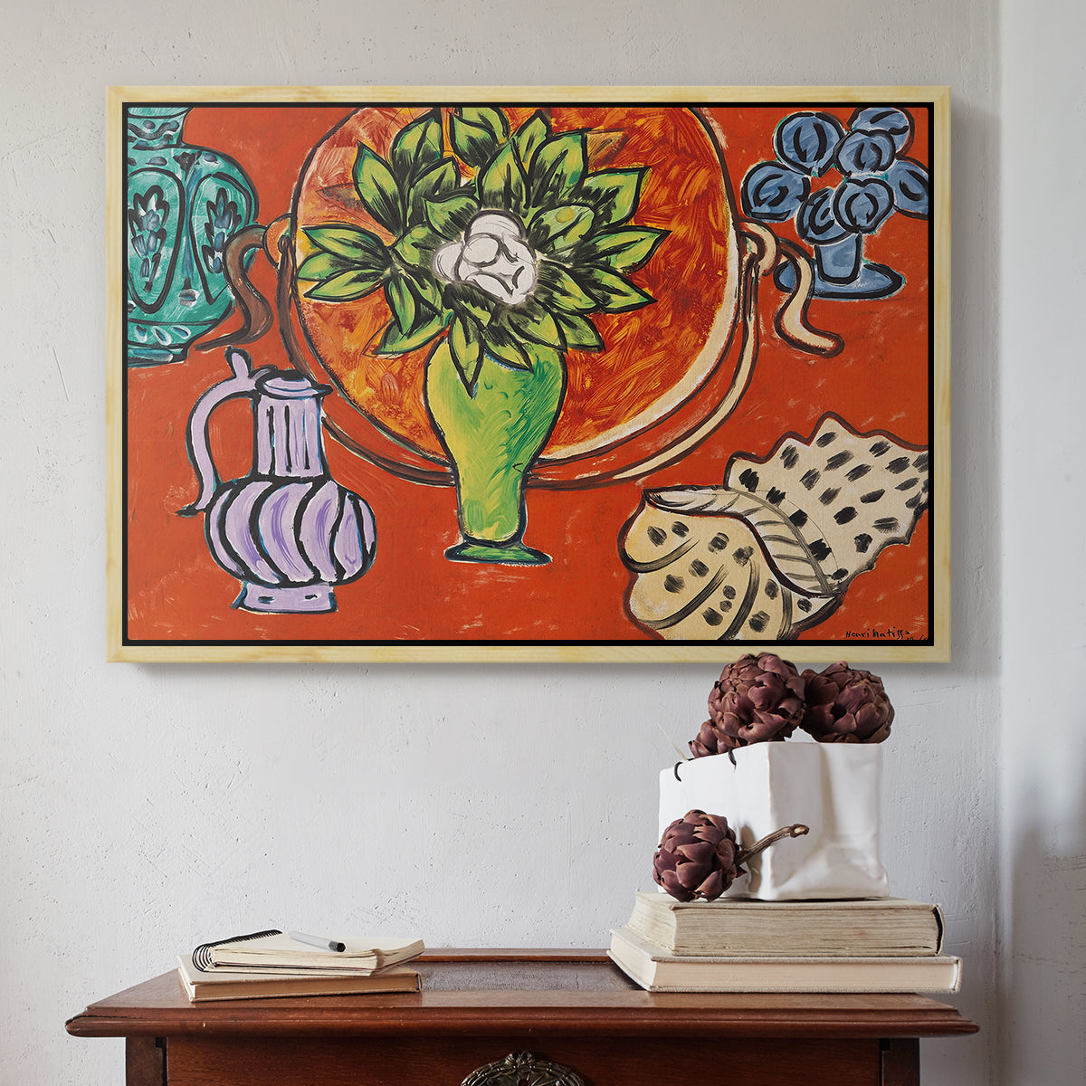 Still Life with a Magnolia (Nature morte au magnolia), 1941 - Floater Framed Canvas Print