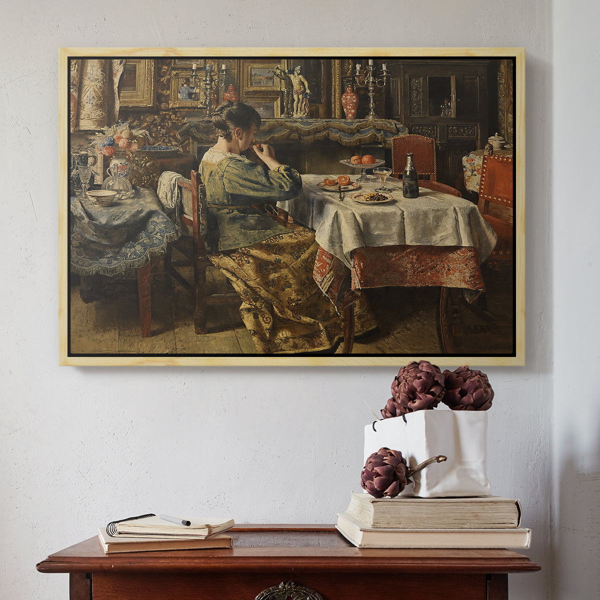 The Meal (De maaltijd), c. 1885 - Floater Framed Canvas Print