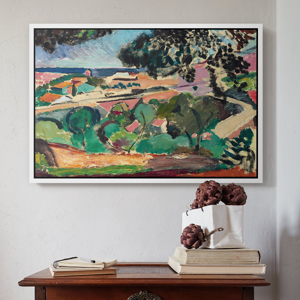 Landscape at Collioure, 1907 - Floater Framed Canvas Print