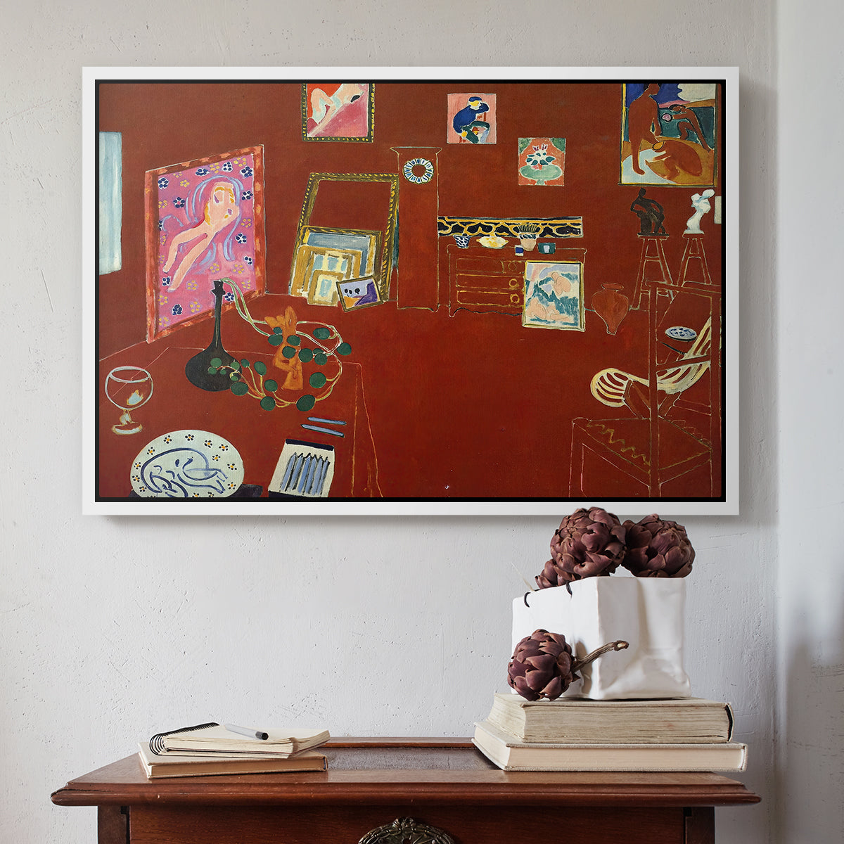 The Red Studio (L'Atelier Rouge), 1911 - Floater Framed Canvas Print