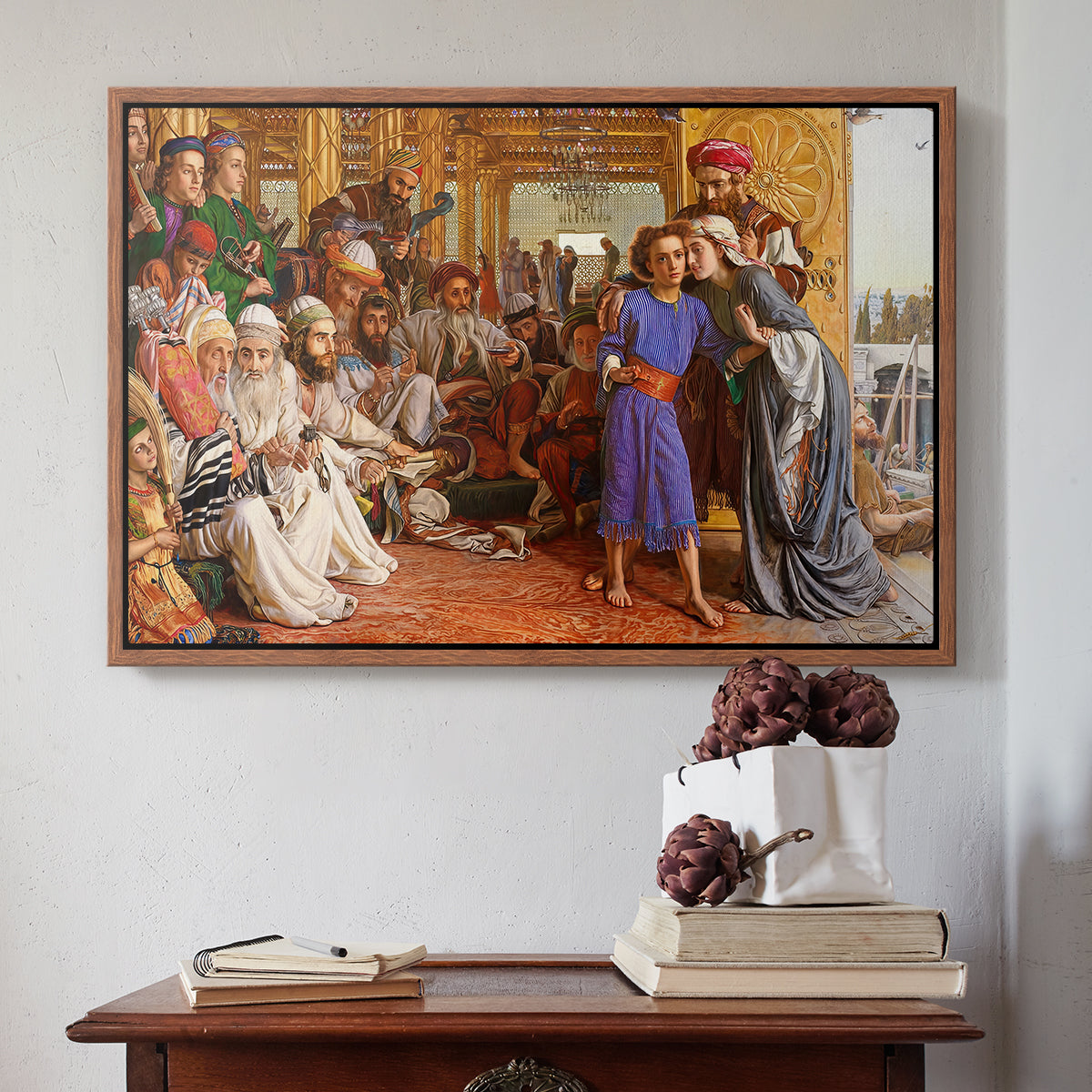 The Finding of the Saviour in the Temple, 1854-1860 - Floater Framed Canvas Print