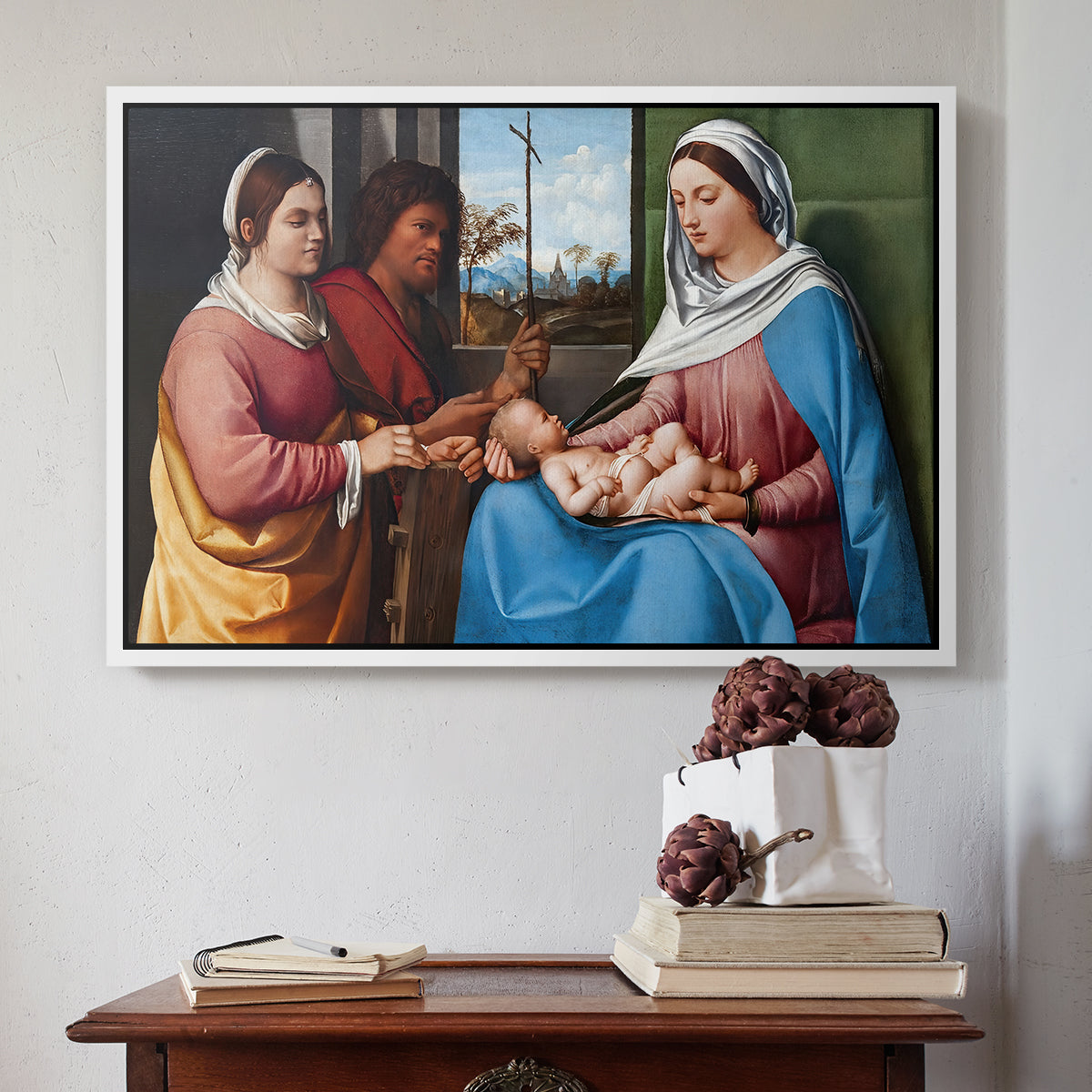 Sacred Conversation, c. 1505 - Floater Framed Canvas Print