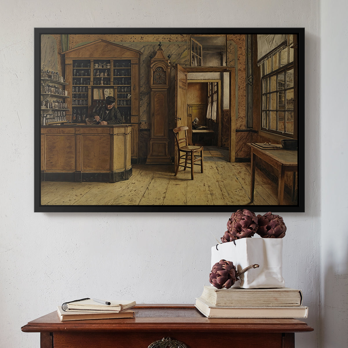 The Old Inn 'Het Loodshuis' in Antwerp, 1877 - Floater Framed Canvas Print
