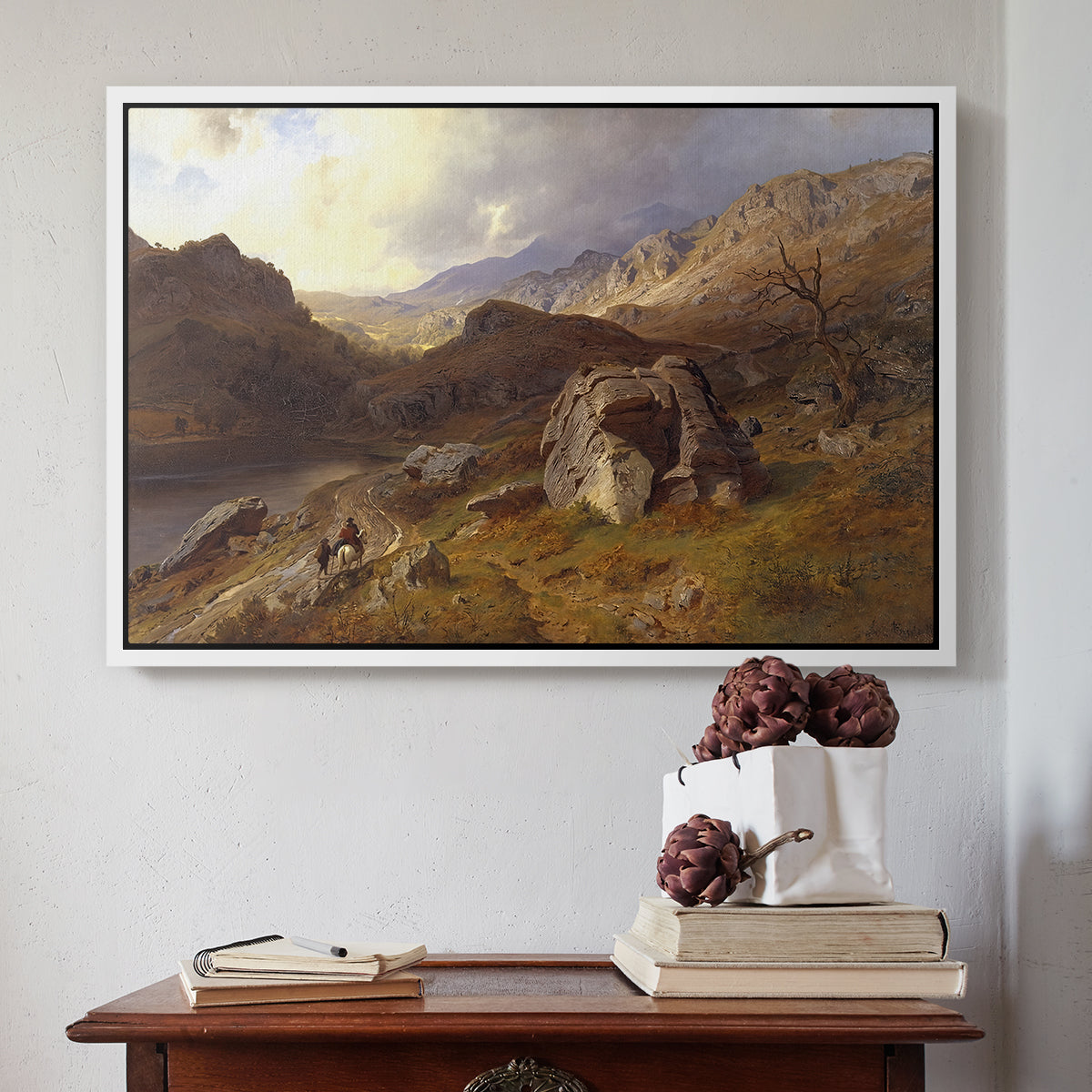 Lledr Valley in Wales, 1864 - Floater Framed Canvas Print