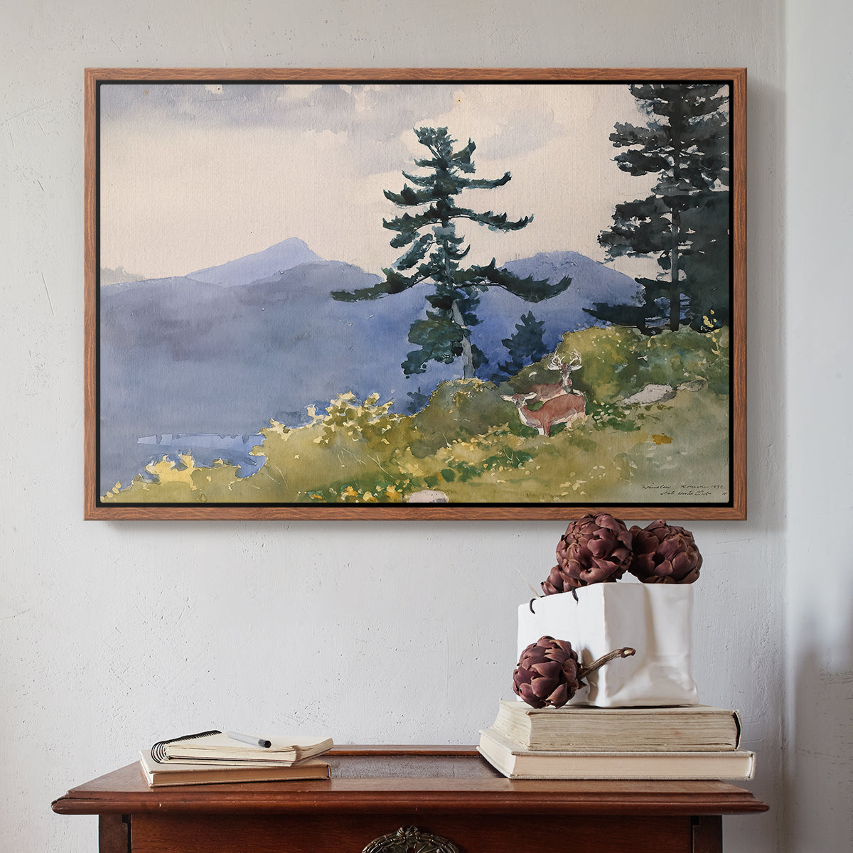 North Woods Club, Adirondacks, 1892 - Floater Framed Canvas Print