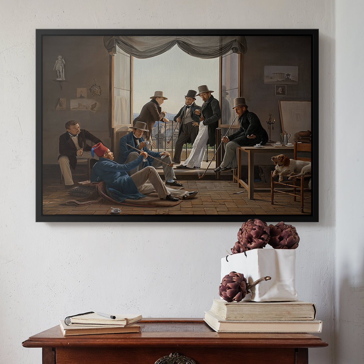 A Group of Danish Artists in Rome, 1837 - Floater Framed Canvas Print