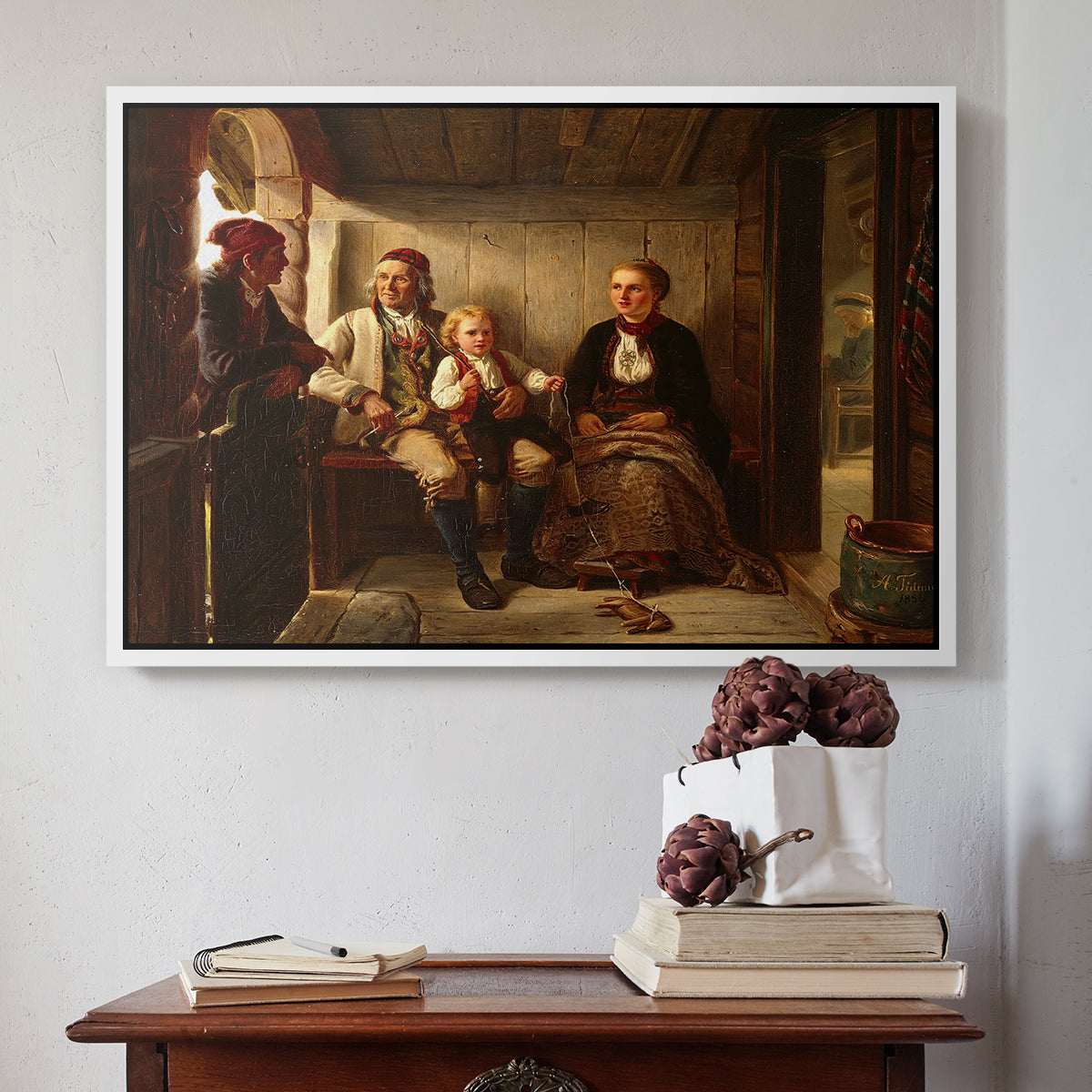 Neighbors (Naboer), 1855 - Floater Framed Canvas Print