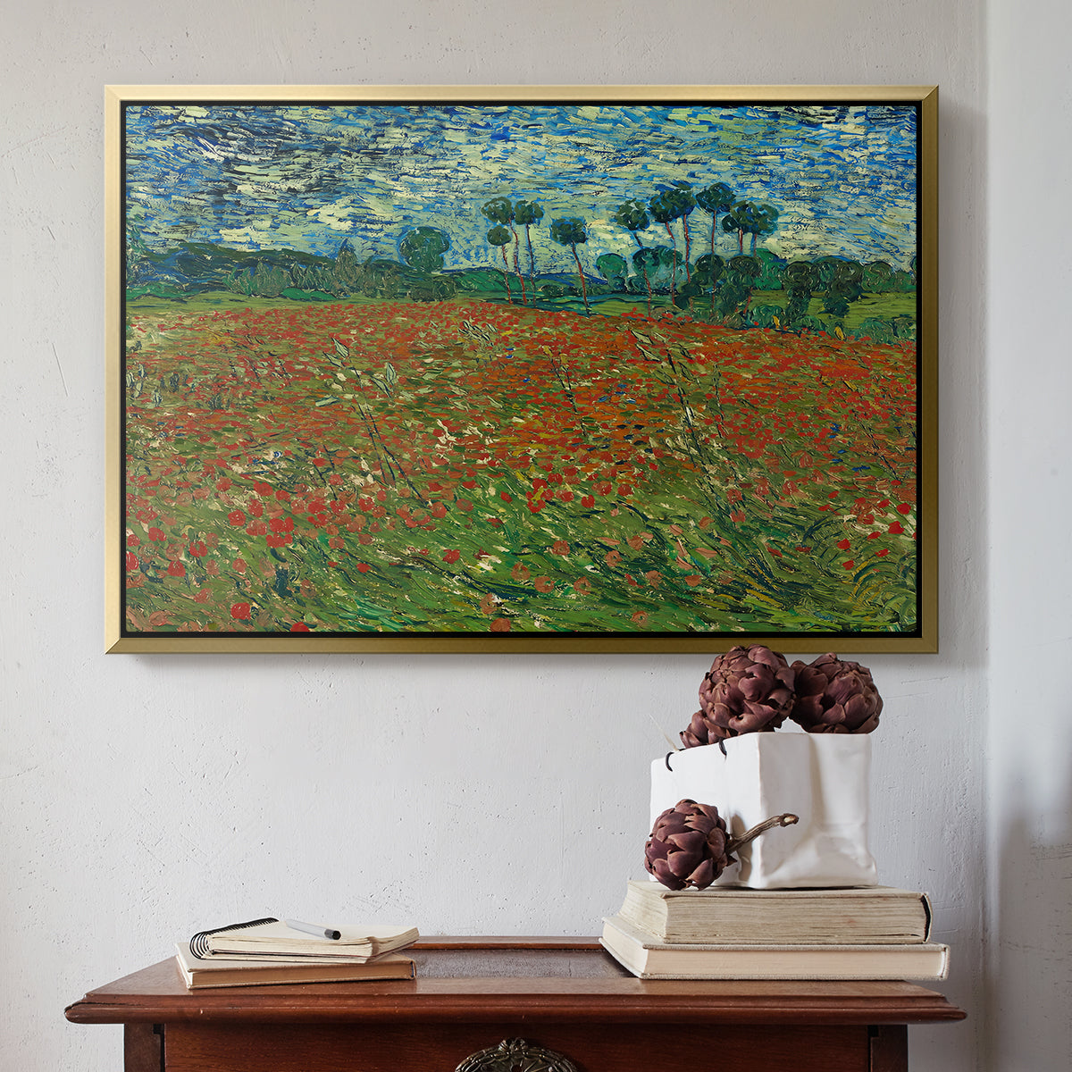 Field with Poppies, 1889 - Floater Framed Canvas Print