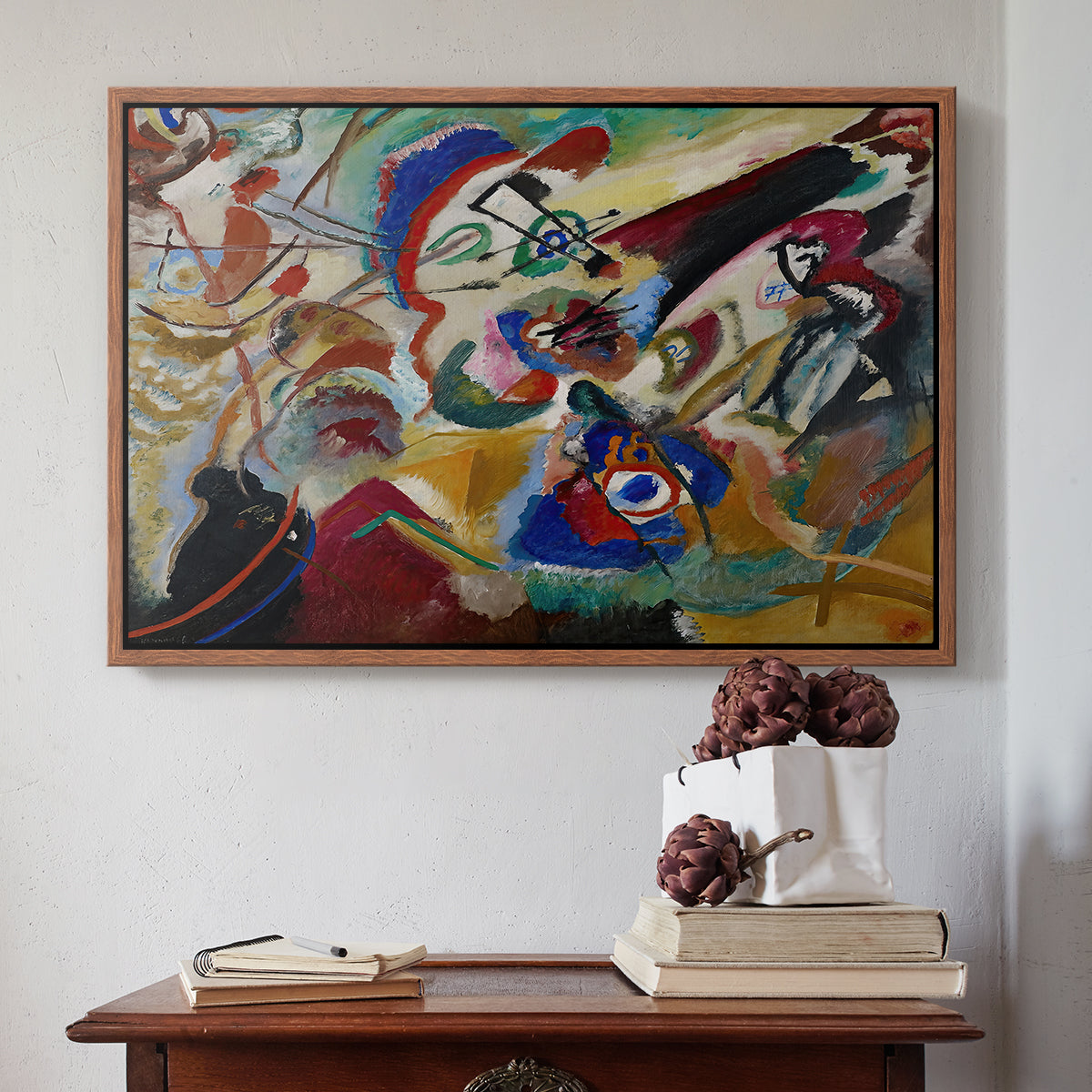 Fragment 2 for Composition VII, 1913 - Floater Framed Canvas Print