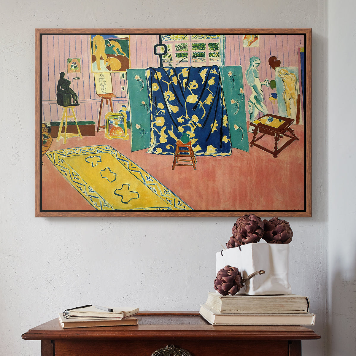 The Pink Studio (L'Atelier Rose), 1911 - Floater Framed Canvas Print