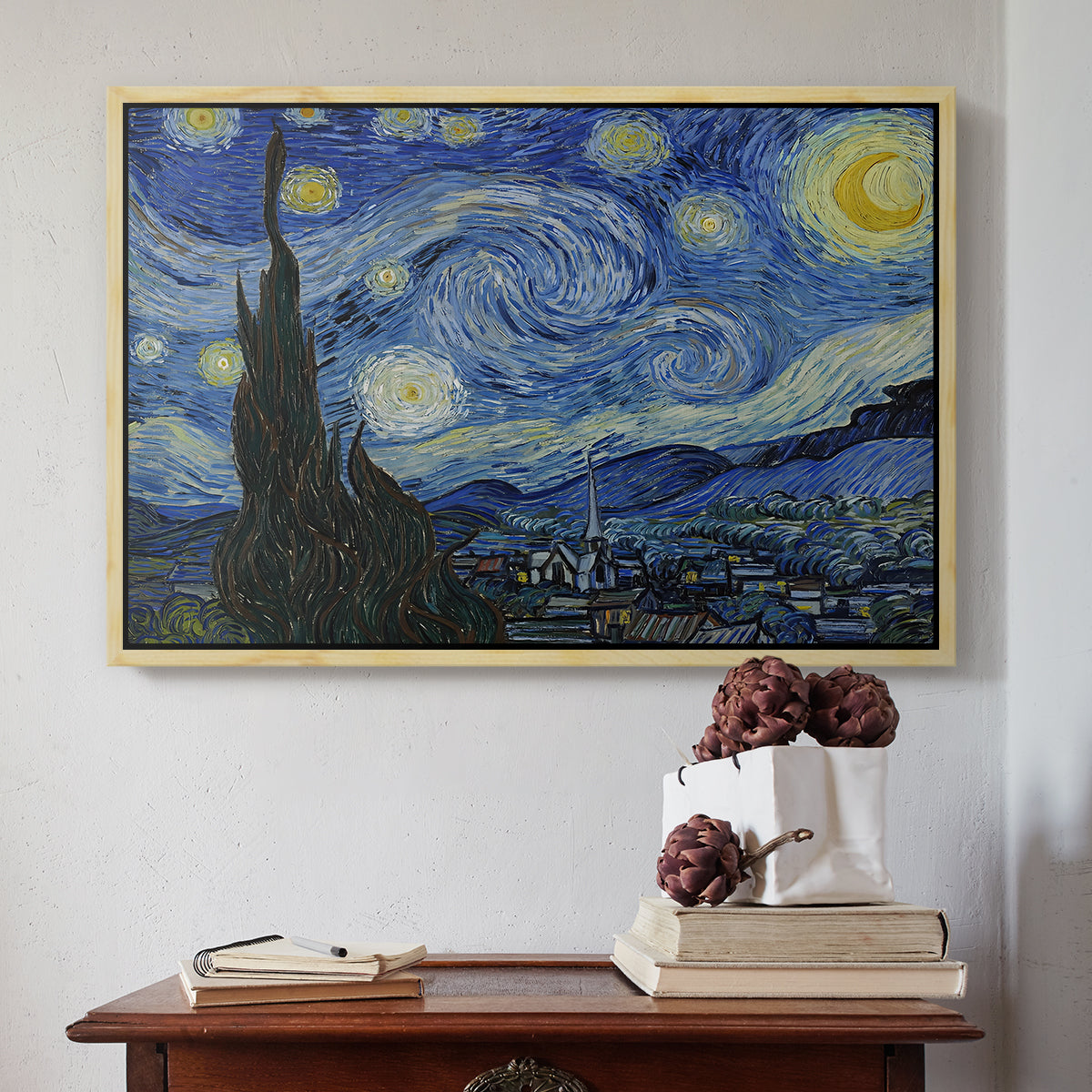 The Starry Night, 1889 - Floater Framed Canvas Print