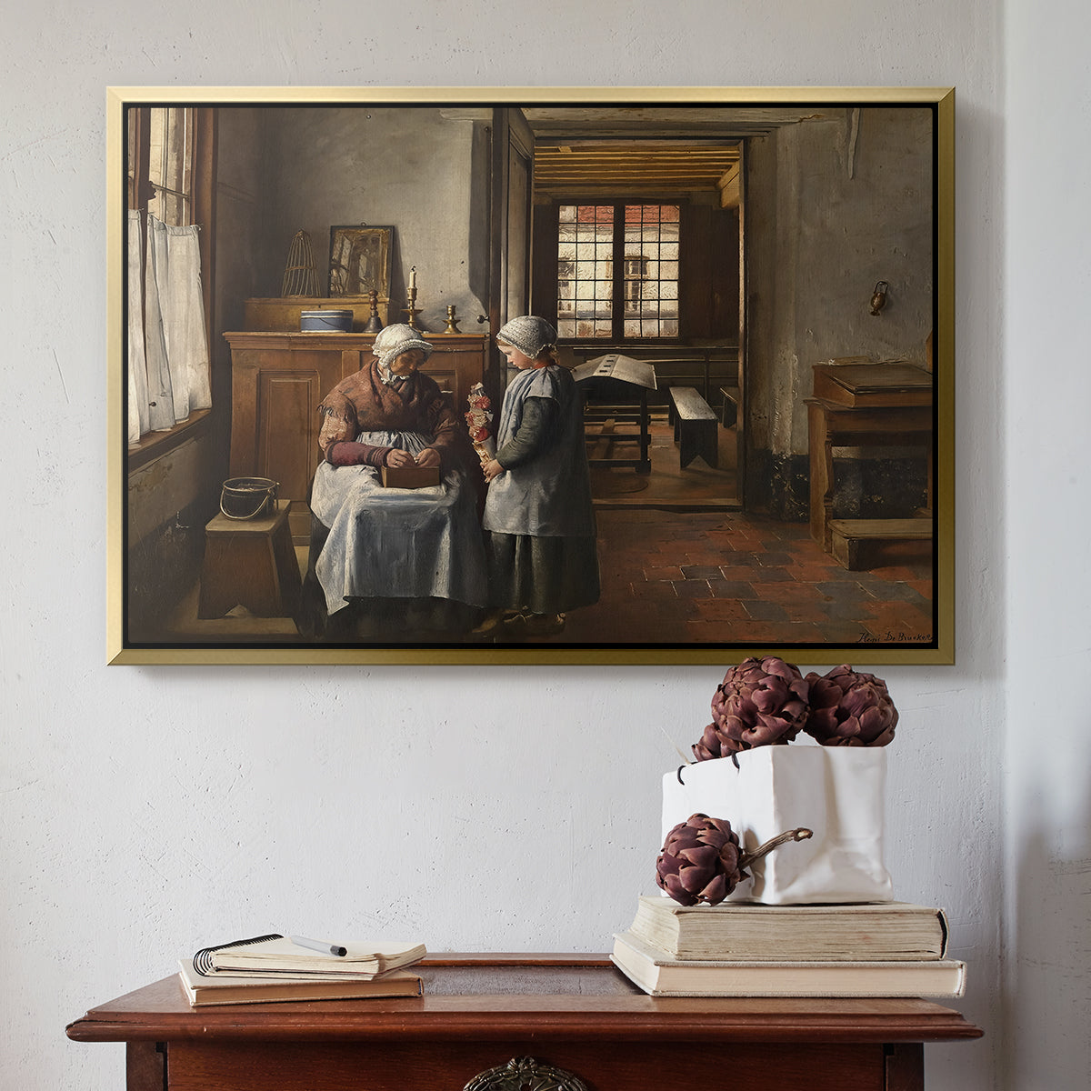 Grandmother's Feast, 1873 - Floater Framed Canvas Print