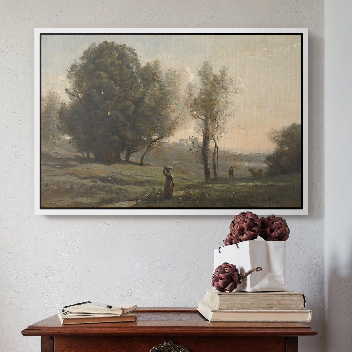 Landscape (Souvenir of les landes), c. 1872 - Floater Framed Canvas Print