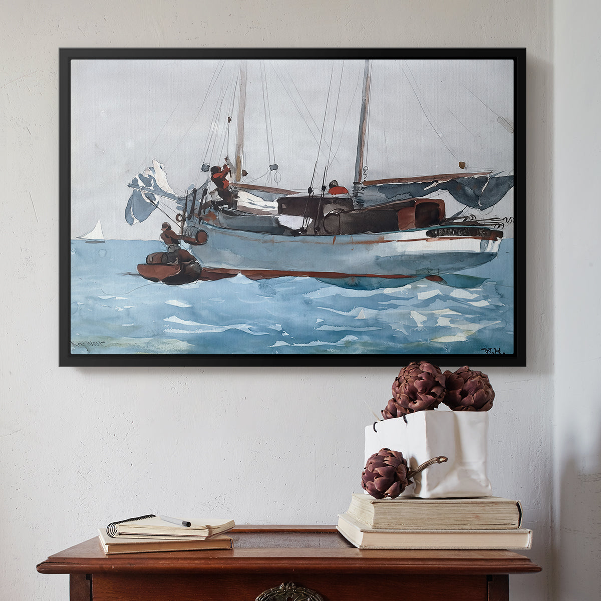 Taking on Wet Provisions, 1903 - Floater Framed Canvas Print