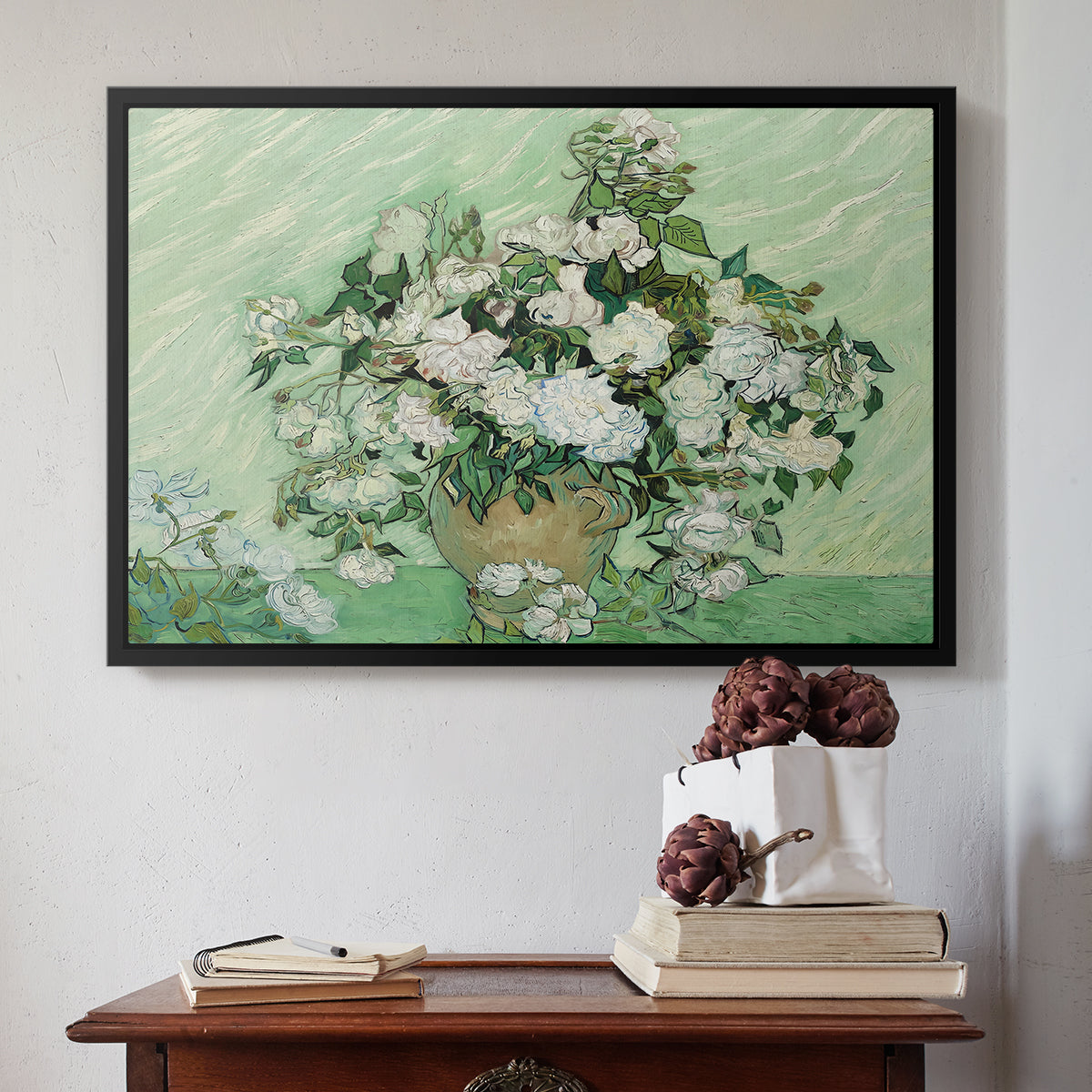 Roses, 1890 - Floater Framed Canvas Print