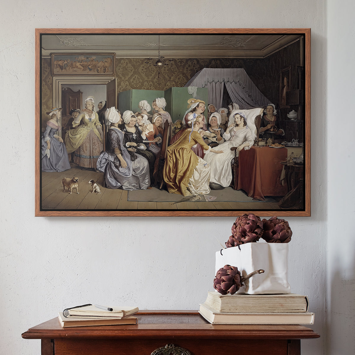 The Maternity Room (Scene from "Barselstuen"), 1845 - Floater Framed Canvas Print