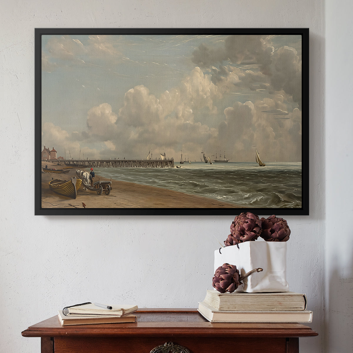 Yarmouth Jetty, 1822 - Floater Framed Canvas Print