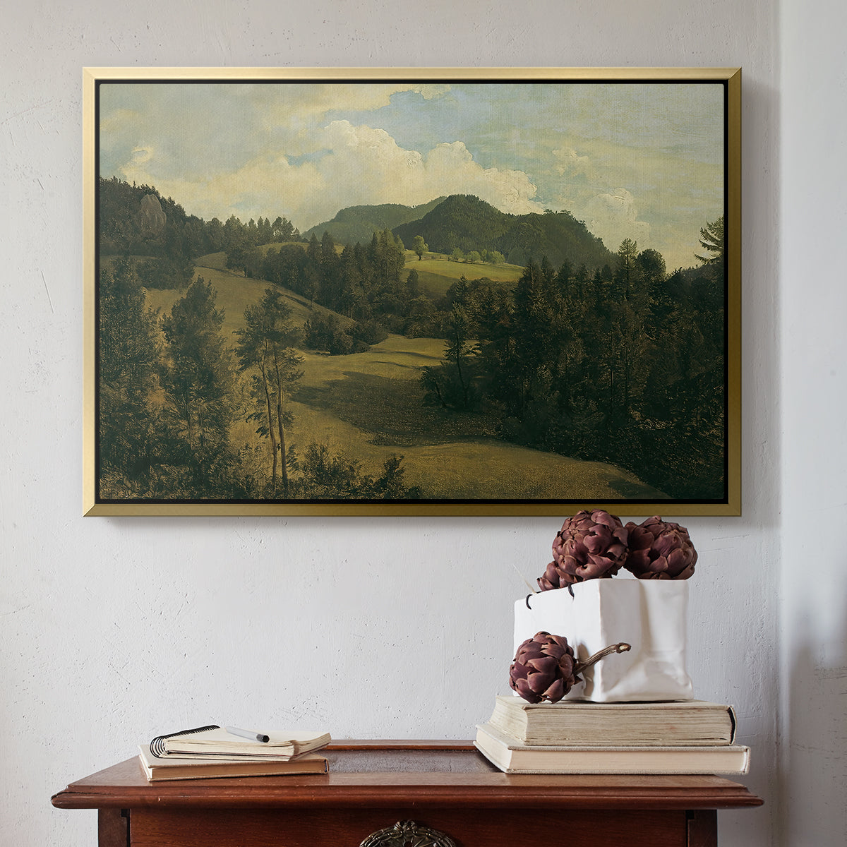 Landscape near Miesenbach, c. 1830 - Floater Framed Canvas Print